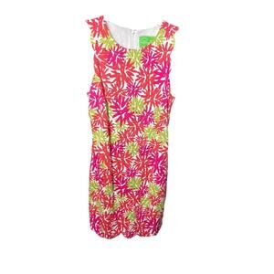 Pappagallo Women Dress A-Line Sleeveless Knee Length Floral Sz 6 Tropical Travel